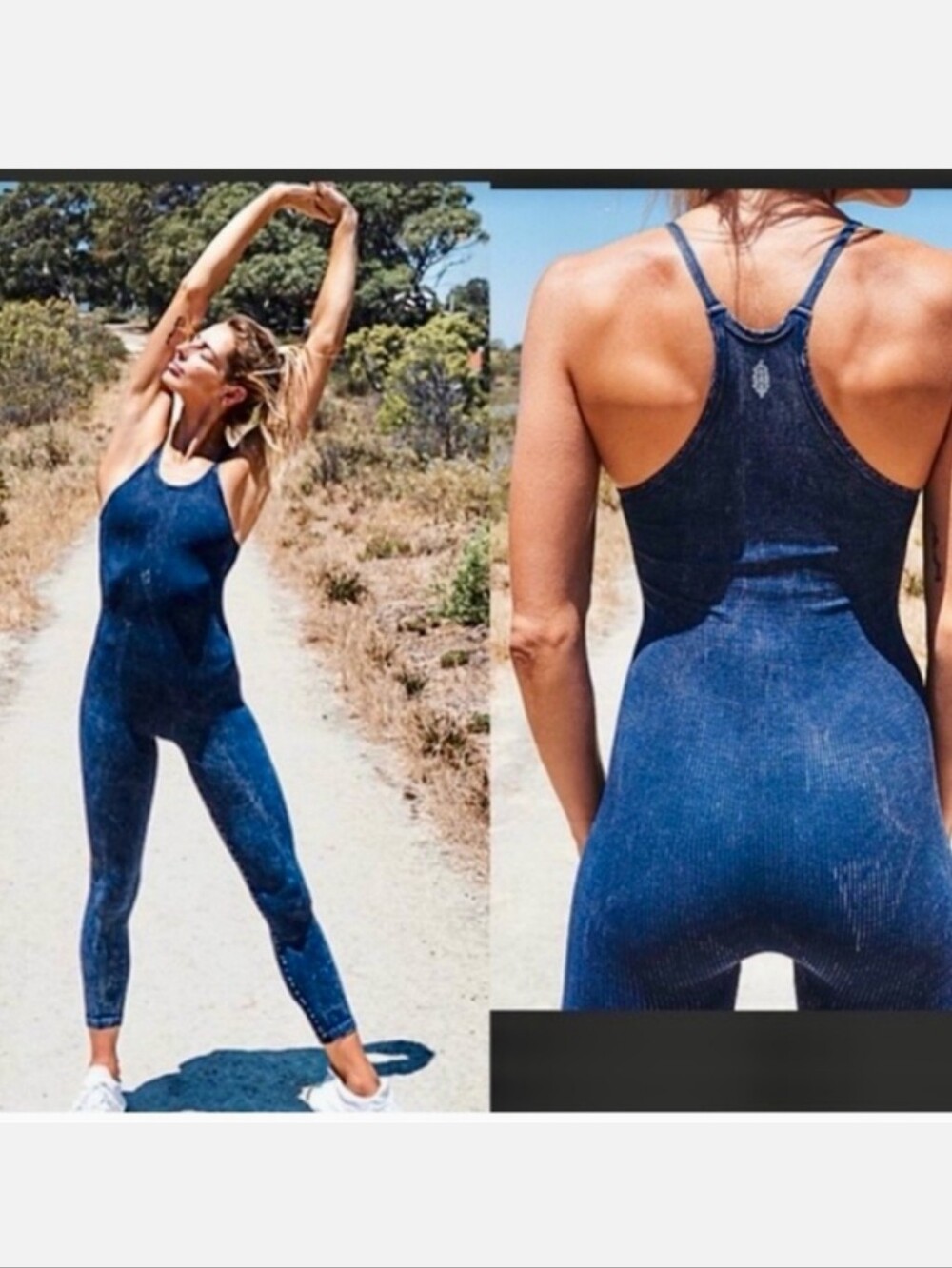 Free People FP Movement Happiness Runs Ribbed Romper Jumpsuit One Piece XS Small